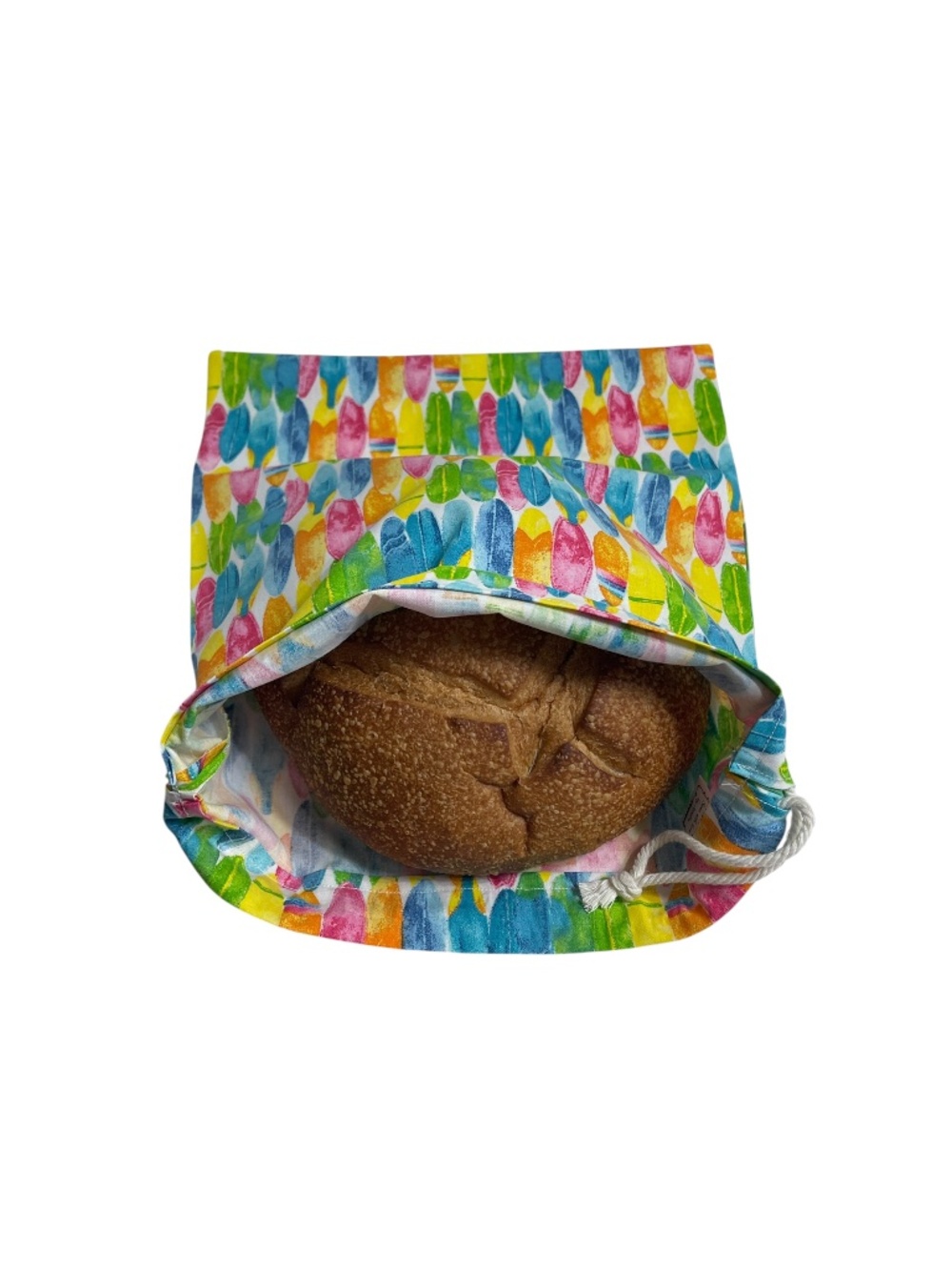 Colorful Surfboard Cotton Bread Bag, Reusable Sourdough Storage Bag, Beach House